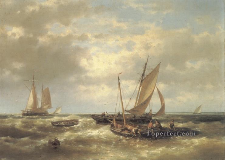 フィッシャーズ アブラハム ハルク シニア ボートの海の風景油絵